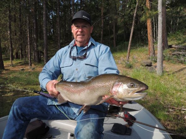 Don Lewis trout fishing with Oregon fishing license
